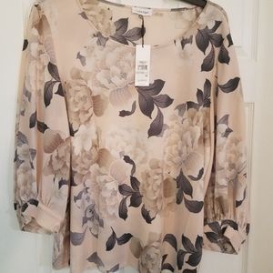 NWT Calvin Klein Floral Blouse